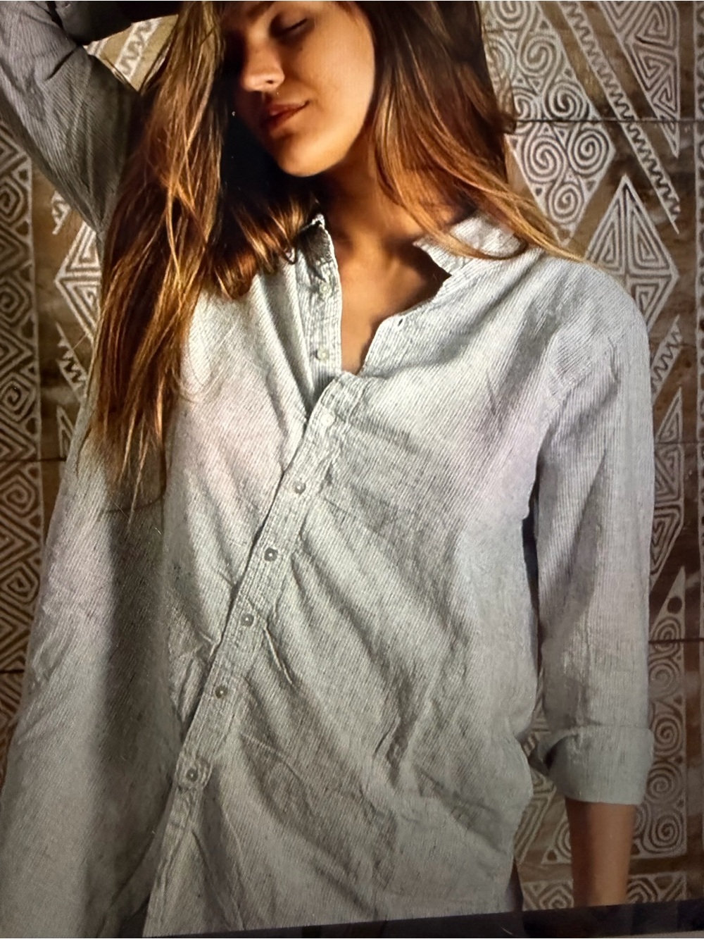 Casual Light Gray women’s Button-Up Shirt